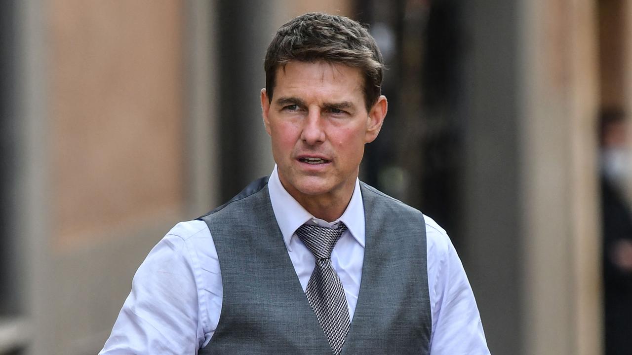 Cruise pictured here a year ago, filming Mission Impossible in October 2020. Picture: AFP