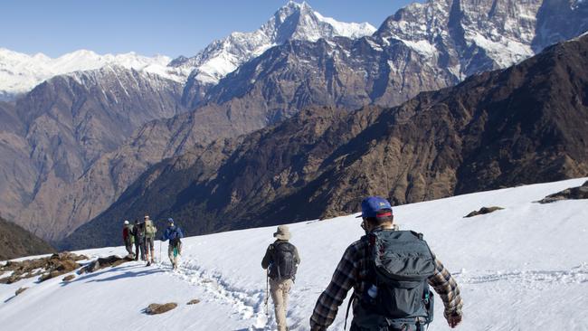 Trekking group on Khopra Ridge.