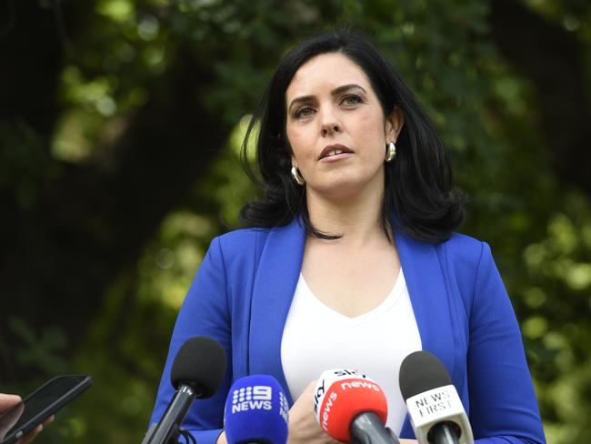 A relieved Moira Deeming after being accepted back into the Liberal Party following her successful court case. Picture: NewsWire / Andrew Henshaw