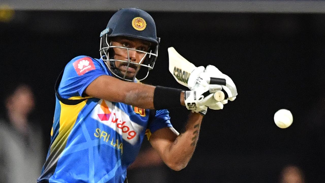 Danushka Gunathilaka of Sri Lanka in action during the T20 International Series between Australia and Sri Lanka at the Gabba in Brisbane, Wednesday, October 30, 2019. (AAP Image/Darren England) NO ARCHIVING, EDITORIAL USE ONLY