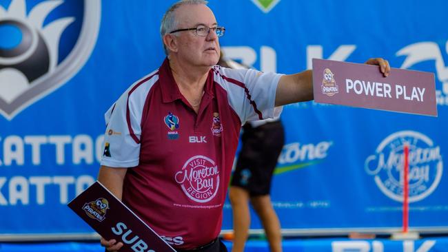 Visit Moreton Bay Brisbane Pirates coach Dave Edwards at the Bowls Premier League tournament in 2017. Photo: Bowls Australia.