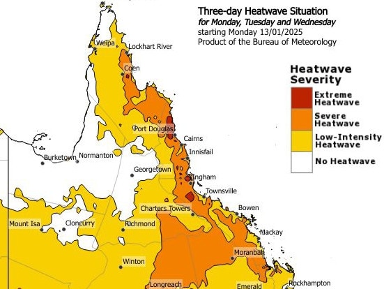 The Bureau of Meteorology has issued a three-day heatwave warning for Queensland starting Monday 13/01 to 15/01