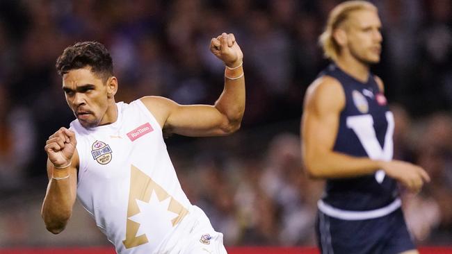 Charlie Cameron played for the All Stars in the Charity State of Origin for Bushfire Relief match on Friday night. Picture: AAP Image/Michael Dodge