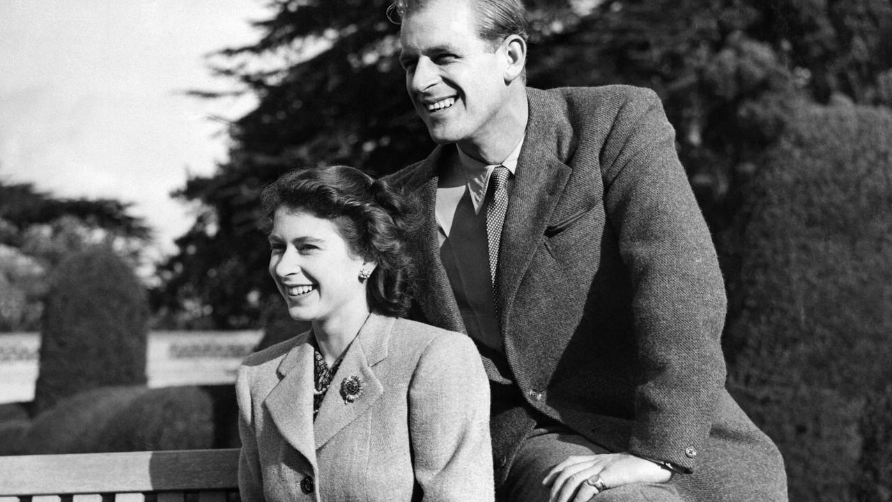 The couple took these honeymoon photos after their wedding in 1947. Picture: AFP