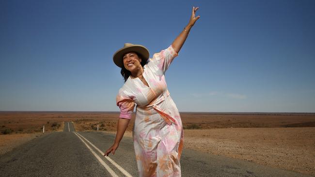 Singer Kate Ceberano near Broken Hill. Picture Nathan Edwards