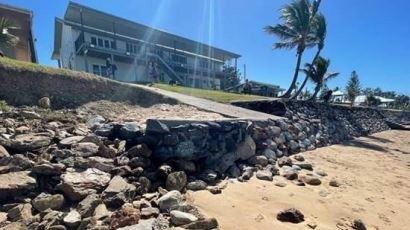 The rock sea wall adjacent to Emu Park Surf Lifesaving Club. Photo: Livingstone Shire Council.