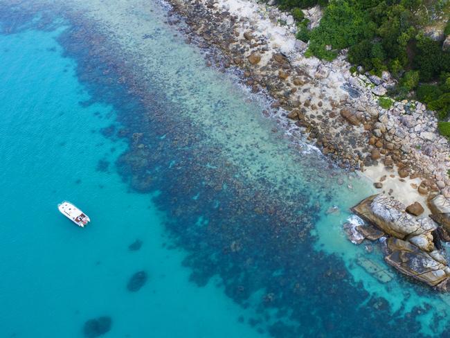 Aerial image above Fantome Island in Far North Queensland. Picture Lachie Millard