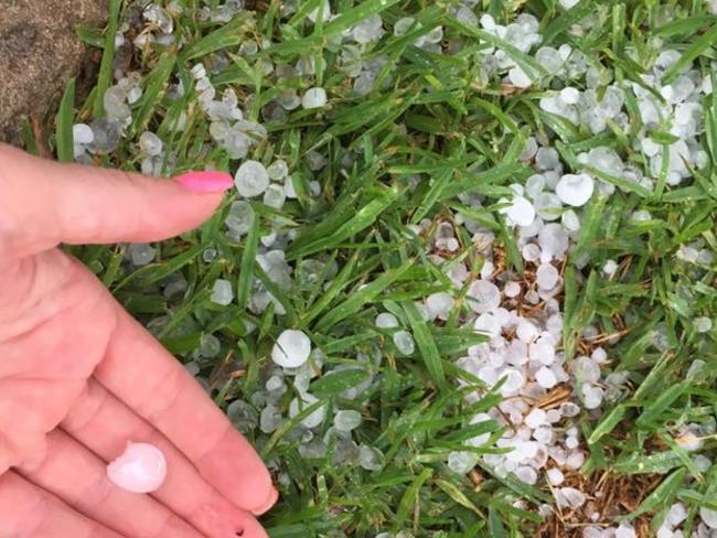 Hail at Emu Plains. Picture: Mishelle Robinson