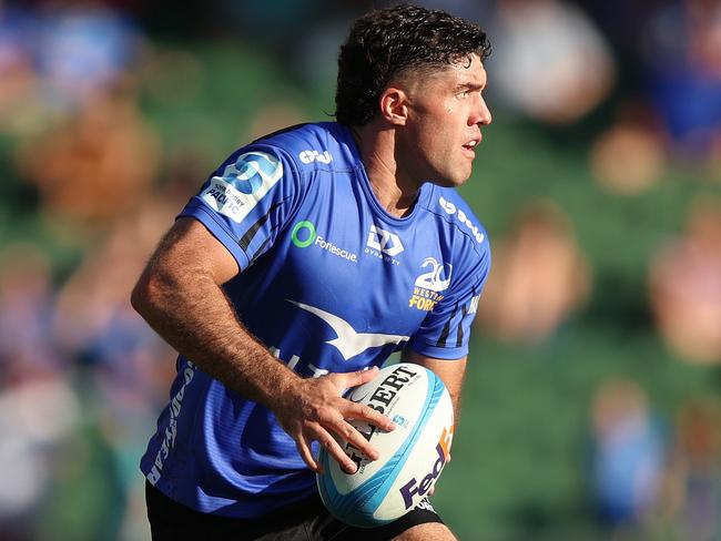 PERTH, AUSTRALIA - MARCH 01: Ben Donaldson of the Force in action during the round three Super Rugby Pacific match between Western Force and Queensland Reds at HBF Park, on March 01, 2025, in Perth, Australia. (Photo by Janelle St Pierre/Getty Images)