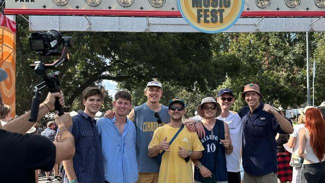 The Carlton crew – including Sam Walsh and Patrick Cripps – at the Austin City Limits music festival in the US.