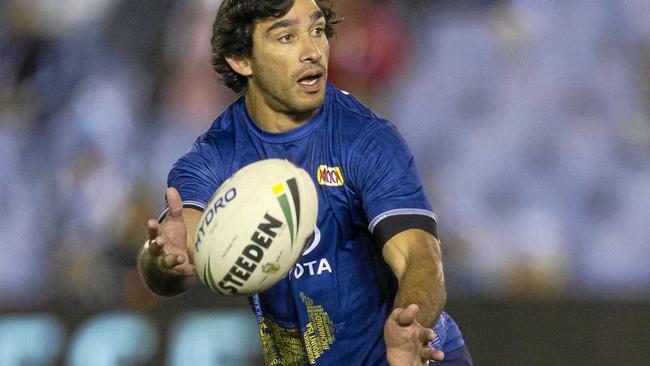 Johnathan Thurston of the Cowboys warms up before the start of the Round 23 NRL match between the Cronulla-Sutherland Sharks and the North Queensland Cowboys at Southern Cross Group Stadium in Sydney, Saturday, August 18, 2018. (AAP Image/Craig Golding) NO ARCHIVING, EDITORIAL USE ONLY. Picture: CRAIG GOLDING