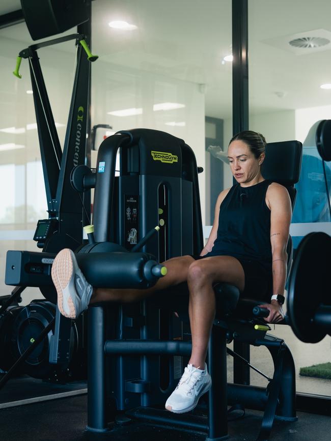 Simon is hitting PBs in the gym as she works through her tough rehab. Picture: Supplied, Sydney FC