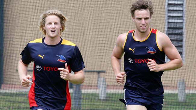 Rory Sloane and Brodie Smith. Picture: Sarah Reed.