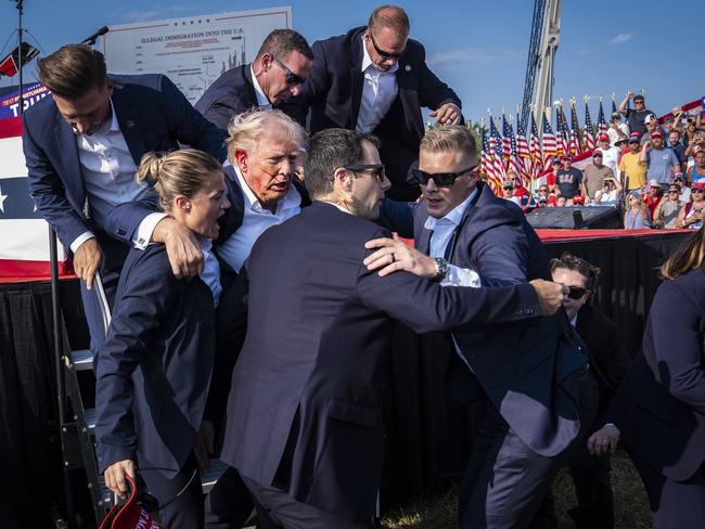 Donald Trump after being shot in the ear. Picture: Jabin Botsford/The Washington Post via Getty Images