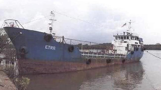 The rusty tanker, Etra, near Kota Tinggi in Malaysia. Picture: AP