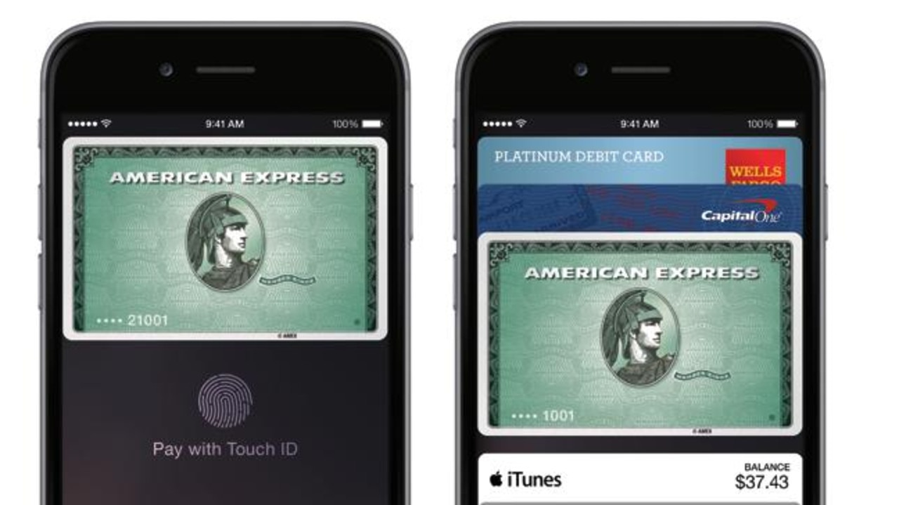 Apple Pay mobile payment technology on Apple iPhone.