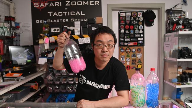 Douglas So, from Safari Zoomer, is the only gel blaster specific licensed firearm dealer in Adelaide after the gel blasters were regulated by SAPOL. He says he's lost tens of thousands of dollars and would consider a class action for compensation under the right conditions. Picture: Keryn Stevens