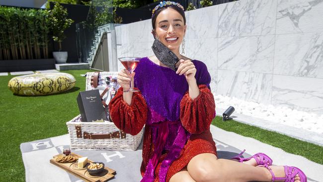 Mum of two Zana Pali has pulled together a Cup Day party in her backyard. Picture: Wayne Taylor