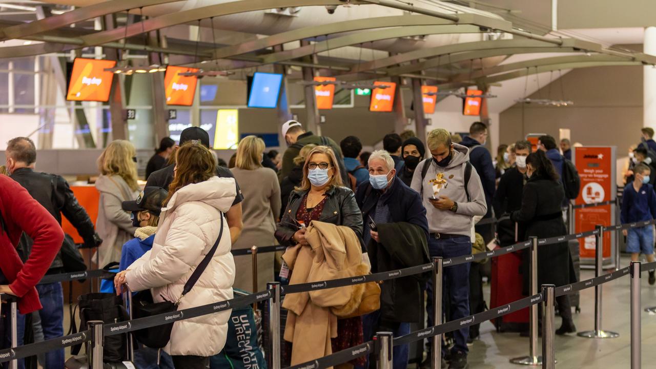 Travellers and airport staff may no longer be required to wear masks at airport terminals at the end of the week. Picture: Seb Haggett