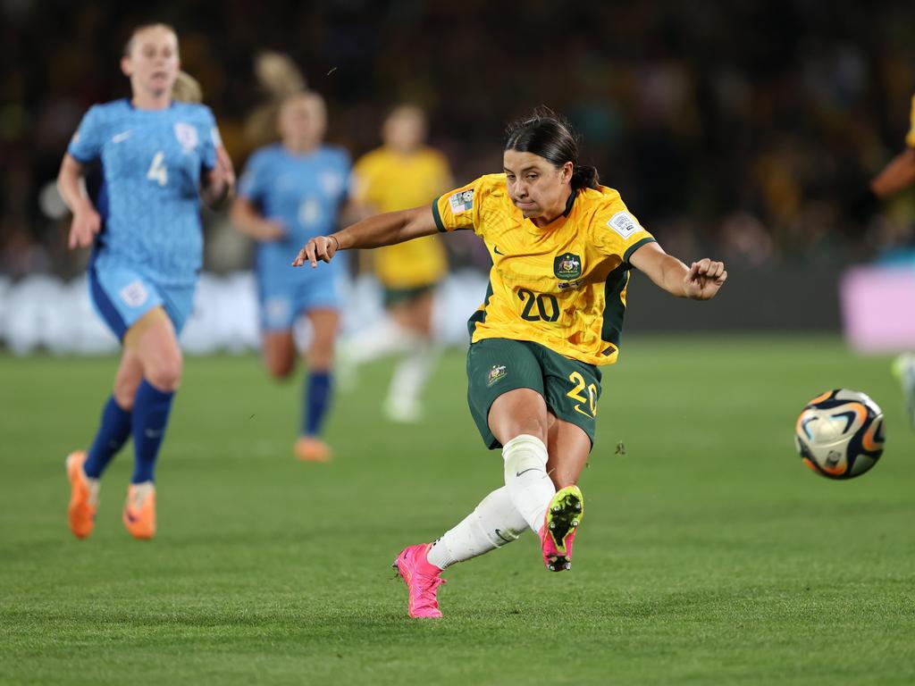 Sam Kerr shouldn’t return to the captaincy, Slater says. Picture: Brendon Thorne/Getty Images