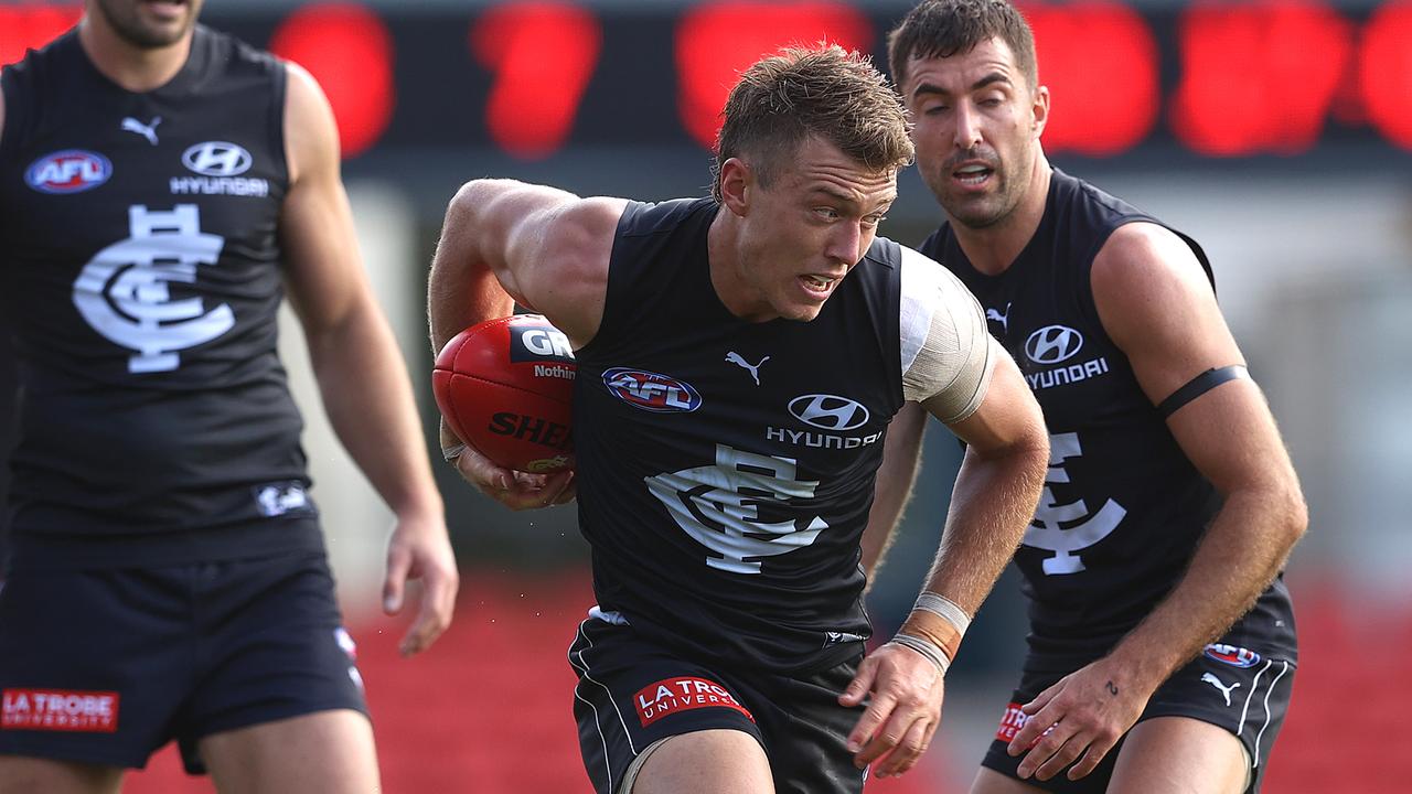 Patrick Cripps spoke to Fox Footy about his contract and current training ability. Photo: Chris Hyde/Getty Images.