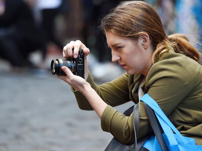 #Snapmelbourne. Competition winners took part in a photography masterclass with Canon staff in Hosier Lane, Melbourne. Kate Eichler of Wyndham Vale. Picture: Josie Hayden