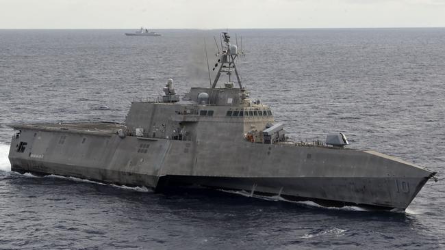 The Independence-variant littoral combat ship USS Gabrielle Giffords (LCS 10) conducts routine operations in the South China Sea, last year.