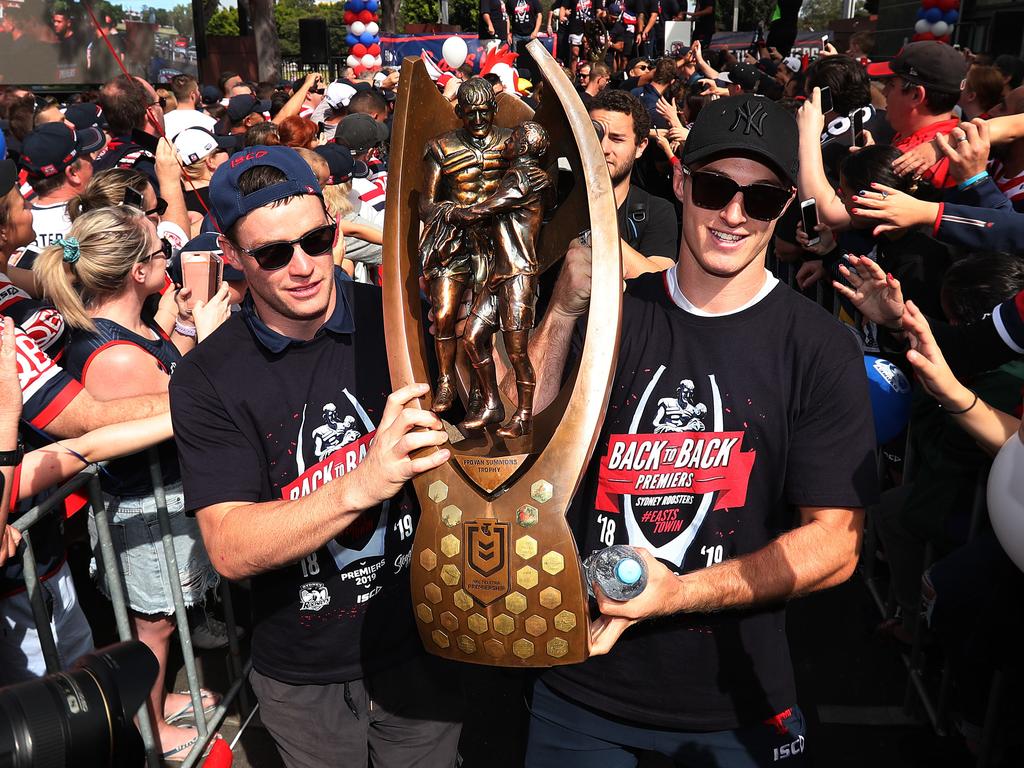 Keary now has three premierships to his name. Picture: Brett Costello