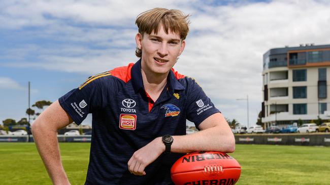 Max Michalanney at West Lakes after being drafted by the Crows, November 29, 2022. Picture: Brenton Edwards