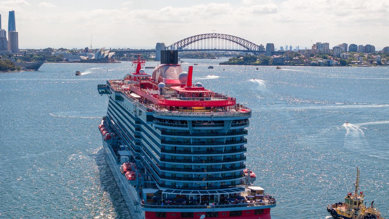 Monday 4 December, Virgin Cruise liner Resilient Lady arriving in Sydney Harbour today. Photo: Supplied