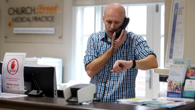 Lachlan Stockbridge, at Church Street Medical Practice in Newtown, Sydney. Picture: Jane Dempster.