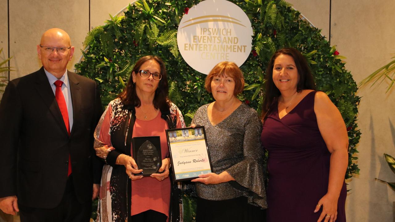 MP Shayne Neumann, Member for Blair with Winner of Troy Salton Memorial Award, Judy-Ann Roberts, Lyn Buchannan, Somerset Regional Council and Mrs Yvonne Salton.