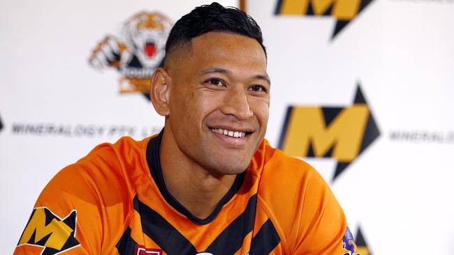 Israel Folau could play his first game of rugby league in Australia since 2010 this weekend. Picture: NCA NewsWire/Tertius Pickard