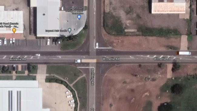 The main failed to stop at the intersection of Bombing Rd and Winnellie Rd. Picture: Google Maps