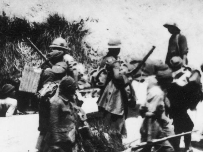 6th Manchester Regiment in the Krithia Nulla sector at Gallipoli during World War I Date: June 1915 Picture: AAP