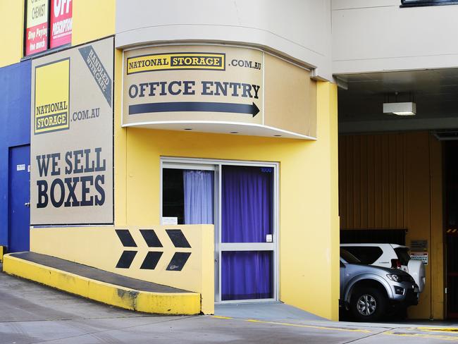 National Storage on Coonan Street in Indooroopilly after a body was found. Pics Tara Croser.