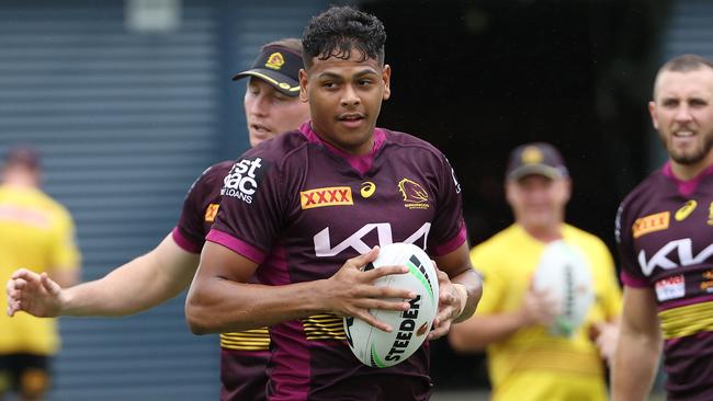 Selwyn Cobbo is a boom youngster at the Broncos. Picture: Liam Kidston.