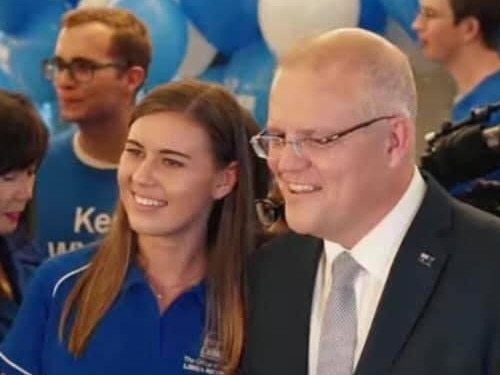 Brittany Higgins with Scott Morrison.