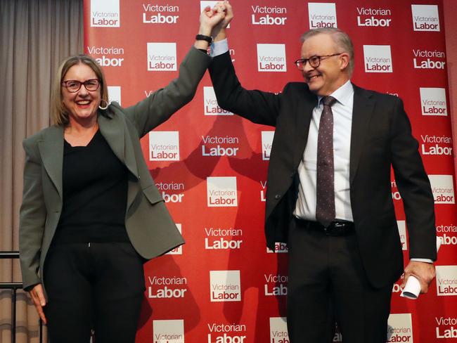 Prime Minister Anthony Albanese and Premier Jacinta Allan. Picture: David Crosling