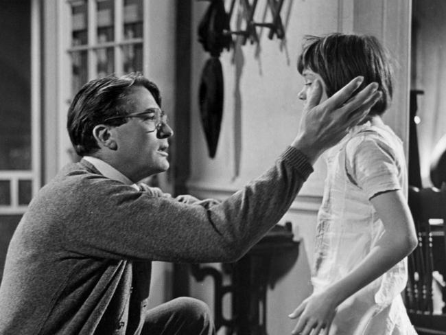 Hit ... Lawyer Atticus Finch played by Gregory Peck with daughter Scout played by Mary Badham in To Kill a Mockingbird. Picture: Supplied