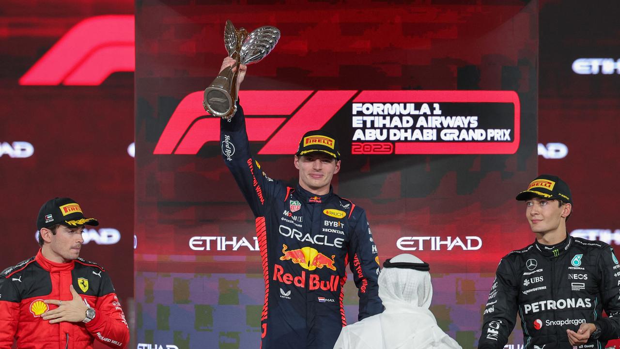 Max Verstappen won his 19th race of the season ahead of George Russell and Charles Leclerc. (Photo by Giuseppe CACACE / AFP)