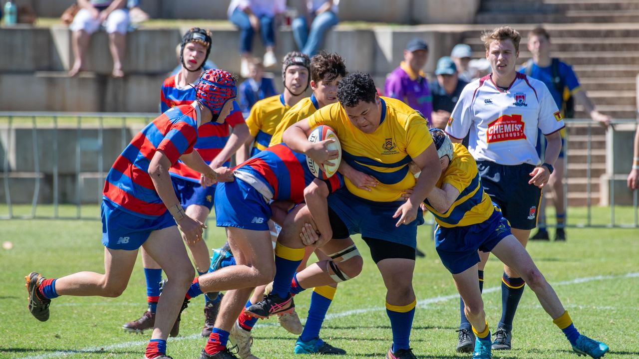 Downlands 15A vs TGS 15A. 2024 O'Callaghan Cup day at Downlands College. Photo by Nev Madsen