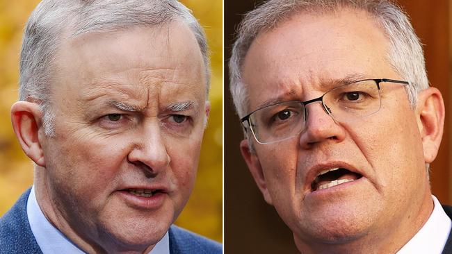 Anthony Albanese and Scott Morrison. Picture: NCA Newswire