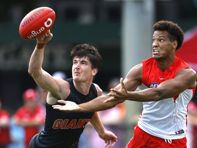 Even their recent pre-season meeting saw tensions high between the Swans and Giants. Picture: Phil Hillyard