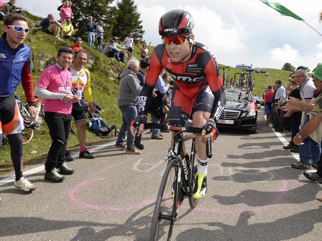 Cadel Evans during the 19th stage of the Giro d'Italia. Picture: Fabio Ferrari.