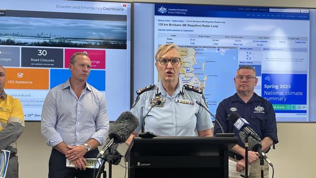 Queensland Police Commissioner Katarina Carroll urged people to reconsider travelling to places affected by the storm if they’re just going to take photos. Picture: NCA NewsWire / Aisling Brennan