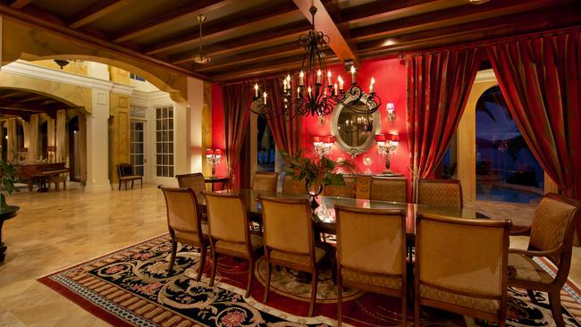 The formal dining room in Mandalay House.