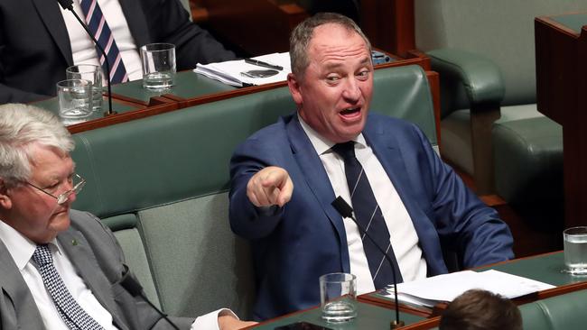 Barnaby Joyce in question time yesterday. Picture: Gary Ramage