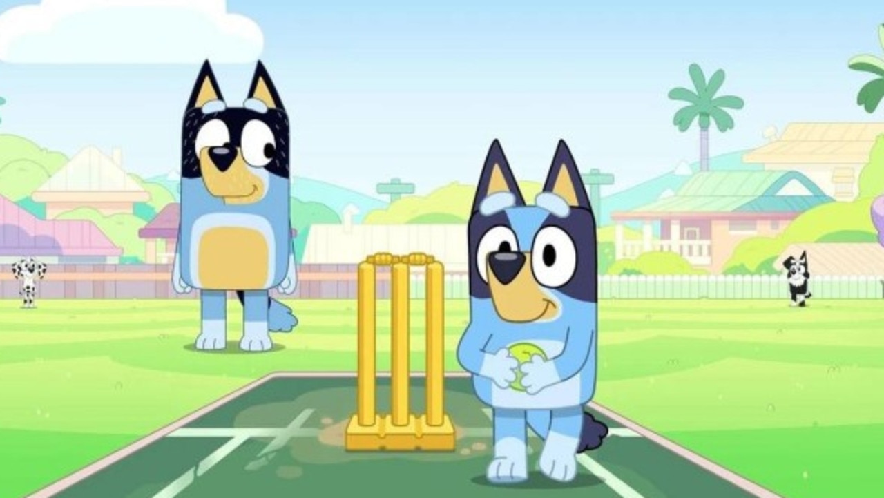 Bluey tried her hand at cricket. Picture: ABC