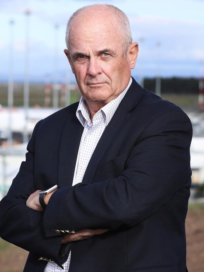 Clarence Mayor Doug Chipman at the Hobart Airport. Picture: LUKE BOWDEN